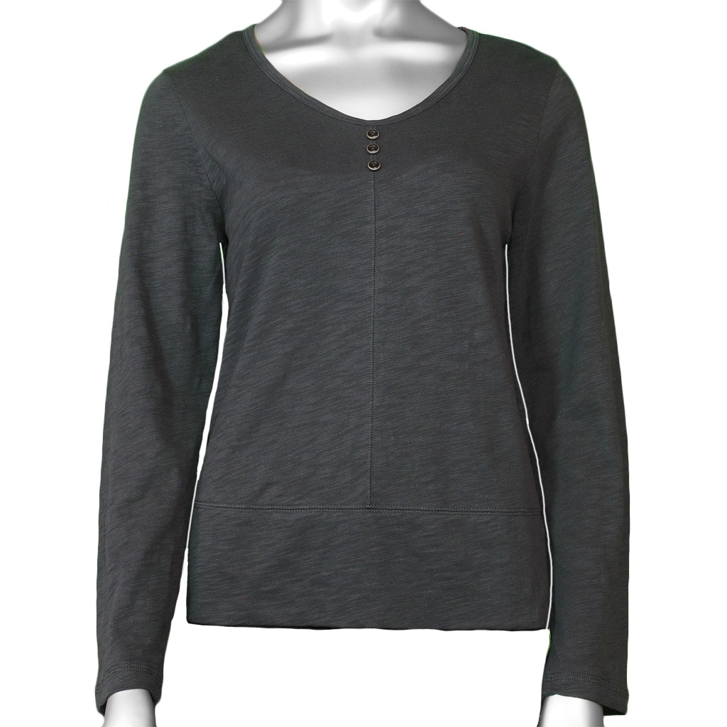 Habitat Women's Cotton Three Button V-Neck Top Black - McClutchey's ...