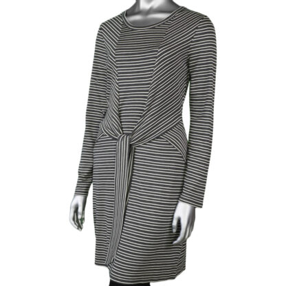 Tribal Long Sleeve Knotted Front Dress Heather Charcoal