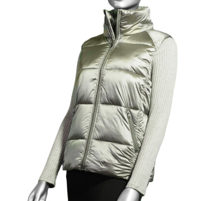 Tribal Short Puffer Vest- Silver. Tribal Style: 7233O-4508-0372