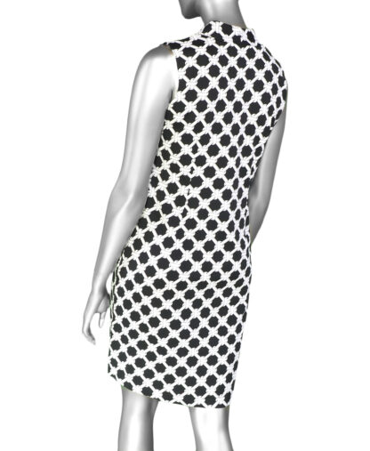 Lulu-B Sleeveless Scallop Neckline Dress- White & Black .  Style: SPX4519P RBLW .  Back