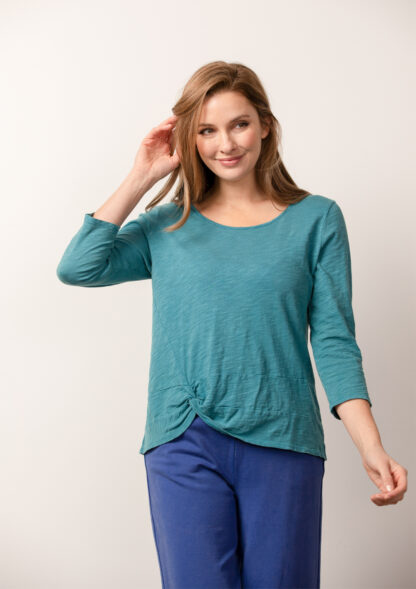 Habitat Side Twist Tee- Teal .  Habitat Style: 26924 