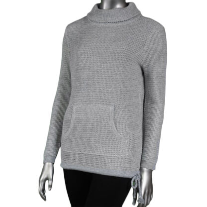 Tribal Women's Long Sleeve Popcorn Sweater- Grey Mix