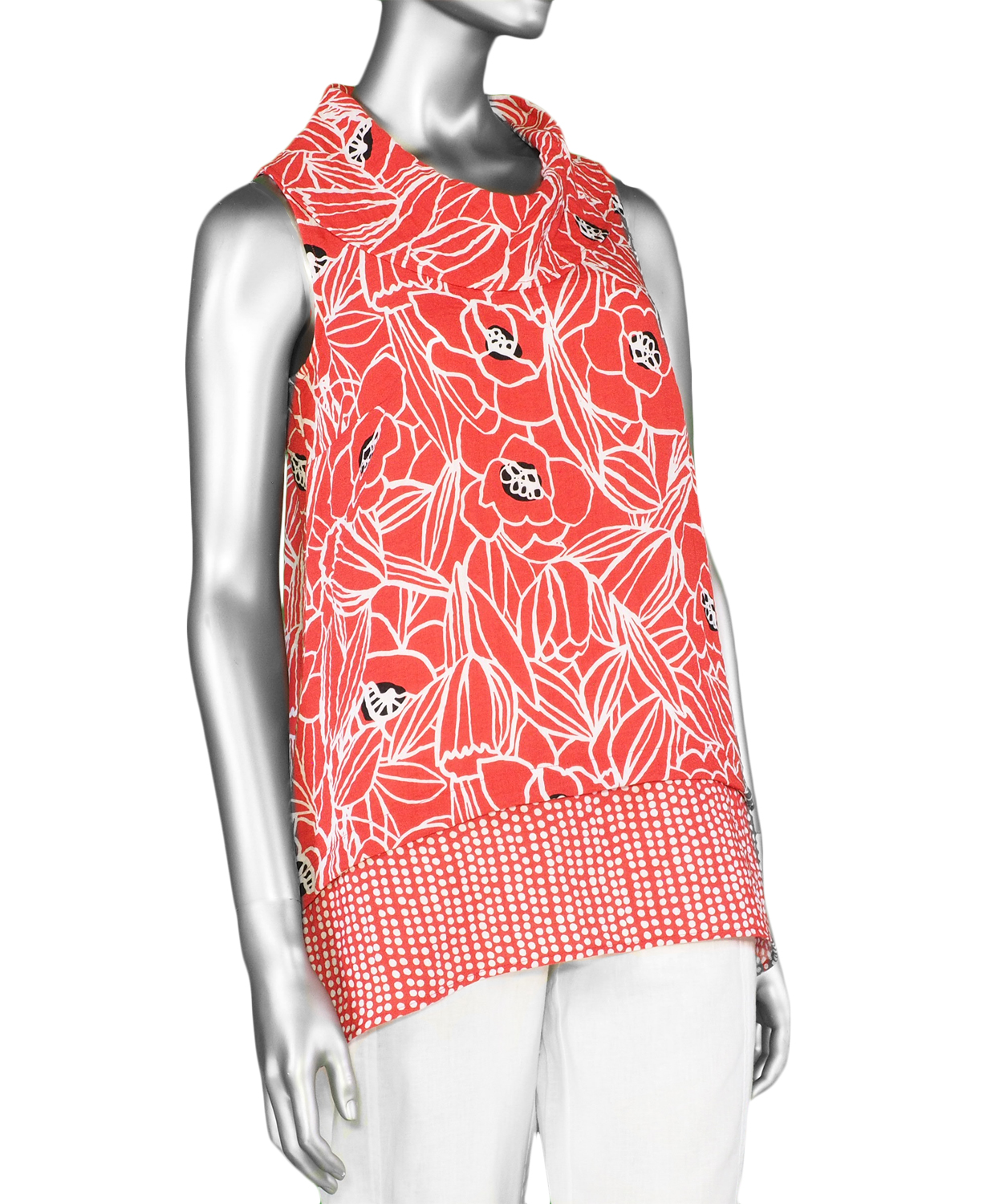 Habitat Palm Beach Floral Tunic- Tomato