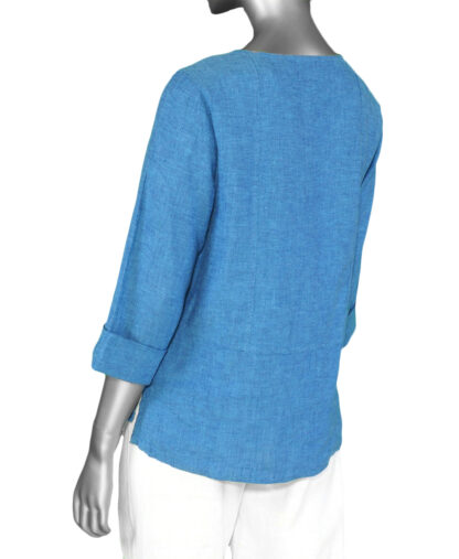 Habitat Linen Pullover Top- Royal .  Habitat Style: 41523 RYL Back