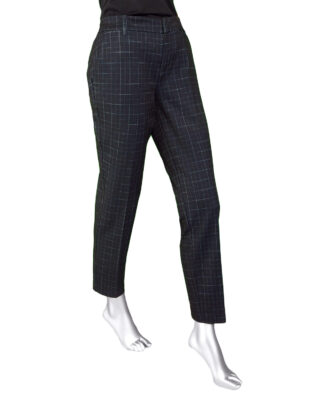 Buy VAN HEUSEN Mid Blue Checks Regular Fit Polyester Womens Formal Pants |  Shoppers Stop