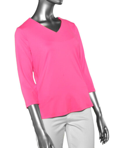 Lulu-B V-Neck Top- Clear Pink. Style: SPX0471S BHP .