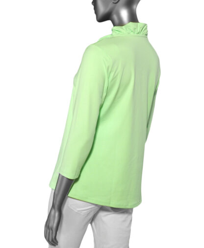 Lulu-B Ruffled Neck Top- Clear Lime .  Style: SPX0792S LMCL Back