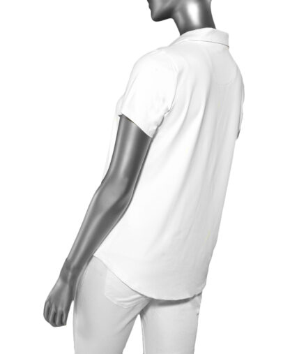 Lulu-B Short Sleeve Collar Top- White .  Style: SPX5296S White