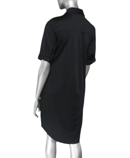 Lulu-B Collar Button Down Dress- Black . Style: SPX4558 Black Back