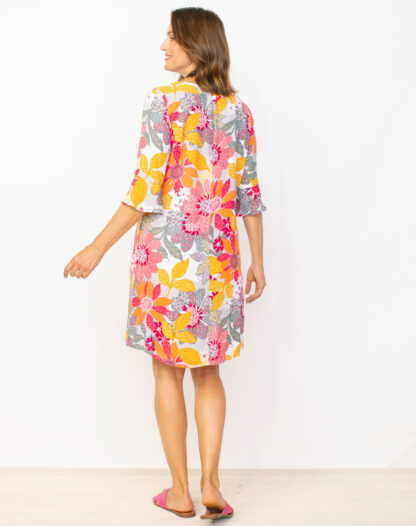 Habitat Vintage Floral Pocket Dress- Melon . Habitat Style: 31980 Melon Rear