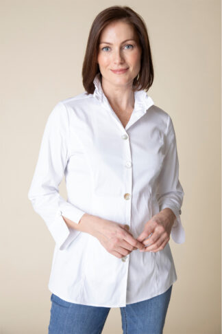 Habitat Sculpted Collar Tunic- White . Habitat Style: 15060 WHT.