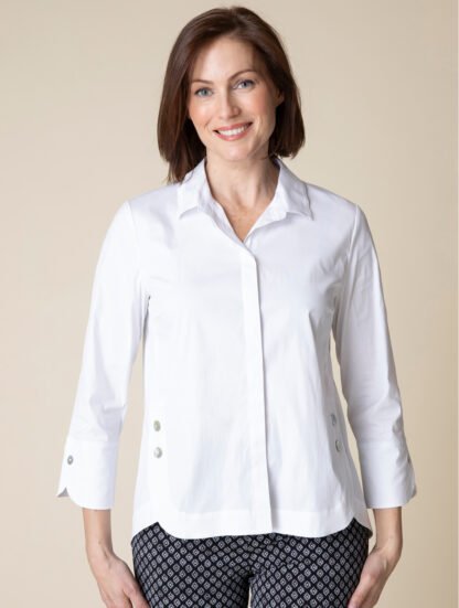 Habitat Perfect Travel Hem Shirt- White . Habitat Style: 15065 WHT