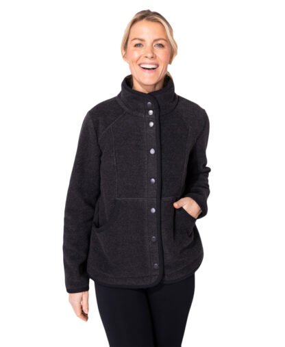 Escape Frosted Polar Fleece Vail Jacket- Black . Escape Style: 16228 BLK