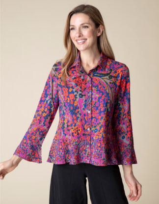 Habitat Crinkle Floral Flounce Shirt- Apple . Habitat Style: 21222 APP