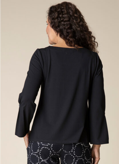 Habitat Core Travel Pleated Sleeve Tee- Black. Habitat Style: 55921 BLK Back