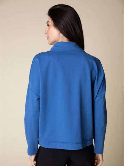 Habitat French Terry Curved Pocket Jacket- Blue . Habitat Style: 69328 BLU Back