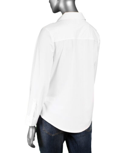 Liverpool Button Down Knit Shirt- White . Liverpool Style: LM8E25ETK WHT Back