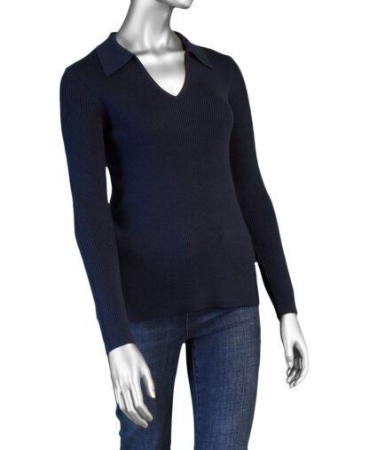 Liverpool V-neck Collared Sweater- Dark Navy . Liverpool Style: LM8D41SK39 DKNVY