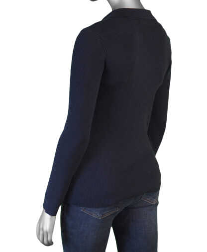 Liverpool V-neck Collared Sweater- Dark Navy . Liverpool Style: LM8D41SK39 DKNVY Back