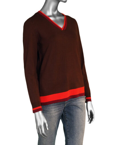 Liverpool V-Neck Sweater- Retro Brown Multi . Liverpool Style: LM8D54SK29 R8M