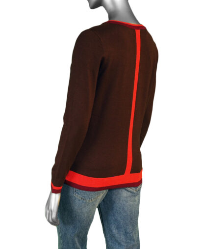 Liverpool V-Neck Sweater- Retro Brown Multi . Liverpool Style: LM8D54SK29 R8M Back