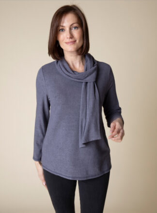 Habitat Tie Neck Pullover- Iron . Habitat Style: 35880 IRN