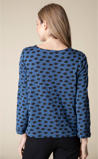 Habitat Textured Dot Boatneck Top- Sapphire . Habitat Style: 37220 SAP Back