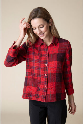 Habitat Girl Gone Plaid Mixed Pocket Shirt- Apple . Habitat Style: 40790 APP