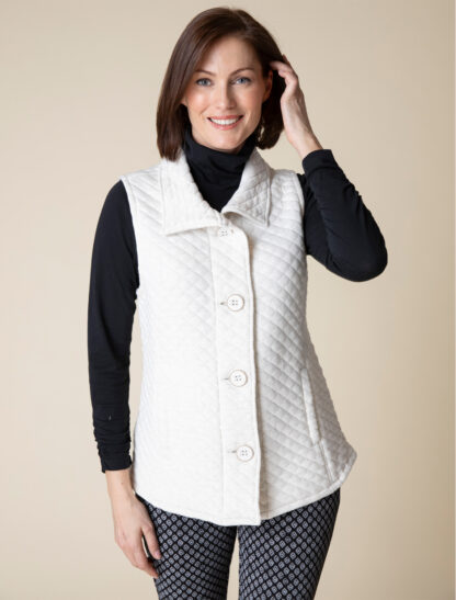 Habitat Quilted Knit Vest- Oatmeal .  Habitat Style: 53611 OAT