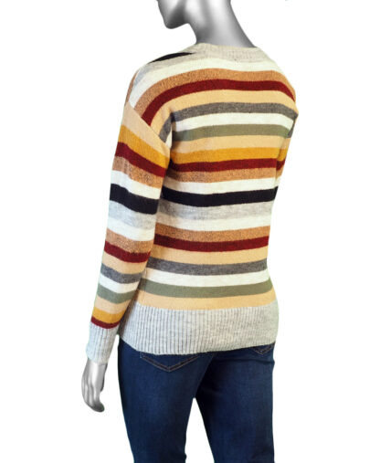 Tribal Stripe Sweater- Bordeaux . Tribal Style: 1970O-8029-0074 Back