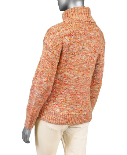 Tribal Turtleneck Sweater with Puff Sleeve- Apricot Mist . Tribal Style: 5591O-5075-1977 Back