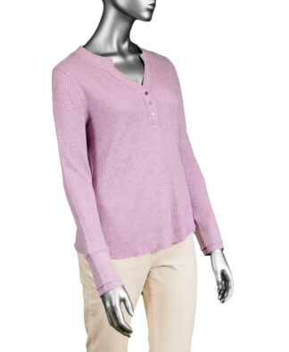 Tribal Henley Top- Heather Lavender Blush . Tribal Style: 5671O-5159-3142 Front