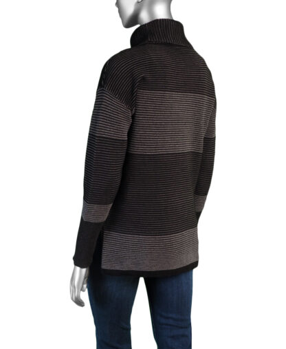 Tribal Turtleneck High-Low Sweater- Black . Tribal Style: 7865O-4814-0002 Back