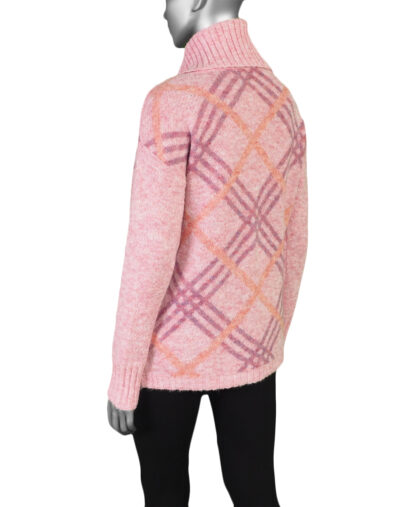 Tribal Turtleneck Intarsia Sweater- Pink Lady . Tribal Style: 5635O-4863-2870 Back