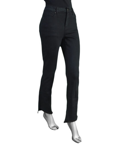 Charlie B Asymmetrical Bootcut Hem Pant- Black . Charlie B Style: C5429RR-618A-001