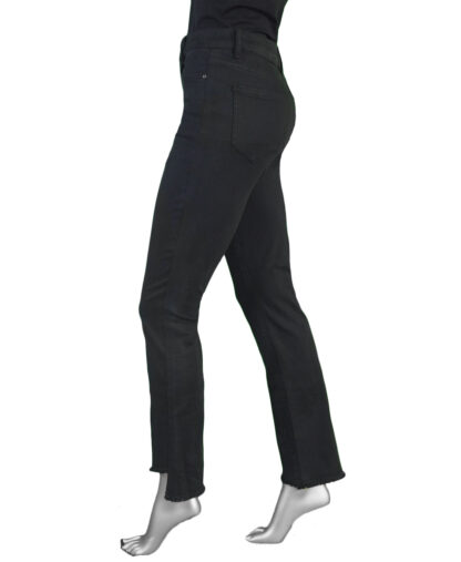 Charlie B Asymmetrical Bootcut Hem Pant- Black . Charlie B Style: C5429RR-618A-001 Side