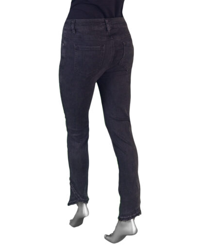 Charlie B Fringed Tulip Back Hem Pant- Charcoal. Charlie B Style: C5567/551C Rear