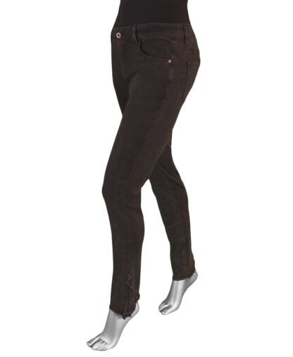 Charlie B Fringed Tulip Back Hem Pant- Charcoal. Charlie B Style: C5567/551C Side