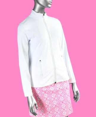 Lulu-B Zip Up Jacket- White . Style: SPX7418 WHT.