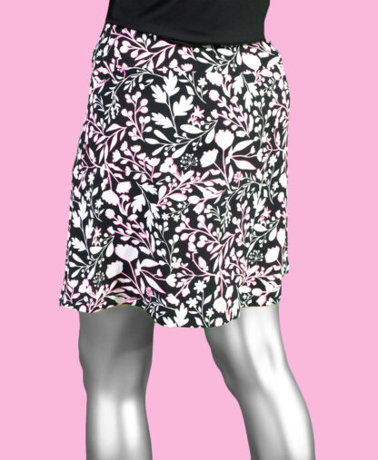 Lulu-B Zip Skort- Spring Bouquet Black and White . Style: SPX3148 SBBW rear